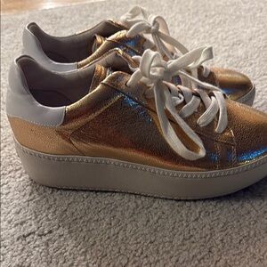 Ash cult metallic low rose gold and White Women's Sneakers